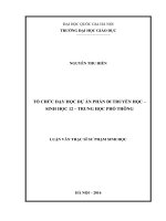 Tổ chức dạy học dự án phần Di truyền học - Sinh học 12- Trung học phổ thông