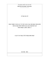 Phát triển năng lực tư duy sáng tạo cho học sinh giỏi THPT qua dạy học bài tập phần Điện li, Hóa học 11