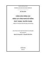 Chính sách nâng cao năng lực công nghệ hệ thống phát thanh, truyền thanh (nghiên cứu trường hợp huyện Bình Giang, tỉnh Hải Dương)