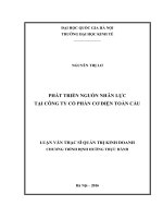 Phát triển nguồn nhân lực tại Công ty Cổ phần Cơ điện Toàn Cầu