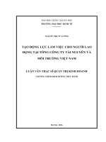 Tạo động lực làm việc cho người lao động tại tổng công ty tài nguyên và môi trường việt nam 