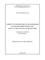 Nghiên cứu mô hình chiến lược kinh doanh của doanh nghiệp thương mại hàng tư liệu sản xuất tại Quảng Ninh
