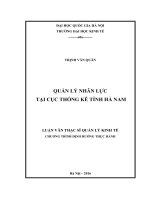 Quản lý nhân lực tại cục thống kê tỉnh hà nam 