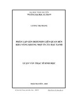 Phân lập gen defensin liên quan đến khả năng kháng mọt ở cây đậu xanh (LV thạc sĩ)