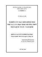 Nghiên cứu một số chỉ số hình thái thể lực của học sinh trường THPT Trần Quốc Tuấn – Nam Định