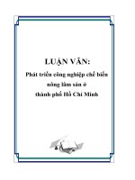 Phát triển công nghiệp chế biến nông lâm sản ở thành phố Hồ Chí Minh