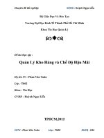 Quản lý kho hàng và chế độ hậu mãi  chuyên đề tốt nghiệp 