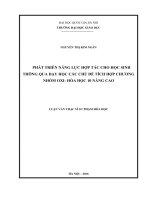 Phát triển năng lực hợp tác cho học sinh thông qua dạy học các chủ đề tích hợp chương nhóm oxi, hóa học 10 nâng cao 