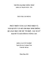 Phát triển năng lực phát hiện và giải quyết vấn đề cho học sinh thông qua dạy học chủ đề “Tổ hợp – xác suất” Đại số - Giải tích 11 nâng cao