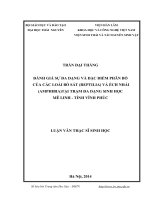 Đánh giá sự đa dạng và đặc điểm phân bố của các loài bò sát (reptilia) và ếch nhái (amphibia) tại trạm đa dạng sinh học mê linh, tỉnh vĩnh phúc