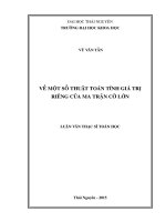 Về một số thuật toán tính giá trị riêng của ma trận cỡ lớn 