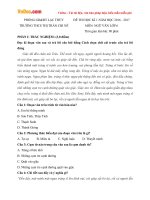 Đề thi học kì 1 môn Ngữ văn lớp 6 trường THCS Chi Nê, Hòa Bình năm học 2016  2017 