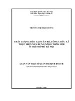 Chất lượng đào tạo cán bộ, công chức xã thực hiện xây dựng nông thôn mới ở thành phố hà nội 