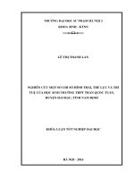 Nghiên cứu một số chỉ số hình thái thể lực và trí tuệ của học sinh trường THPT trần quốc tuấn, huyện hải hậu, tỉnh nam định 