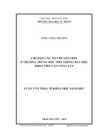 Chỉ đạo các tổ chuyên môn ở trường trung học phổ thông dạy học theo tiếp cận năng lực 
