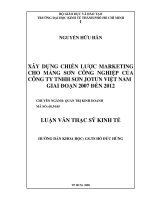 Xây dựng chiến lược marketing cho mảng sơn công nghiệp của công ty TNHH sơn jotun việt nam giai đoạn 2007 đến 2012 