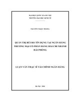 Quản trị rủi ro tín dụng tại ngân hàng thương mại cổ phần hàng hải chi nhánh hải phòng 