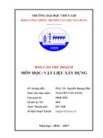 báo cáo thu hoạch môn vật liệu xây dựng