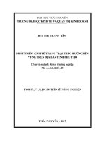 Phát triển kinh tế trang trại theo hướng bền vững trên địa bàn tỉnh Phú Thọ