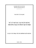 Xử lý nợ xấu tại ngân hàng thương mại cổ phần quân đội 