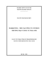 Marketing   mix tại công ty cổ phần thương mại và đầu tư mai anh 