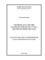 Tạo động lực làm việc tại trung tâm tin tức VTV24 – đài truyền hình việt nam 