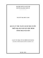 Quản lý thu ngân sách nhà nước trên địa bàn huyện phú bình tỉnh thái nguyên 