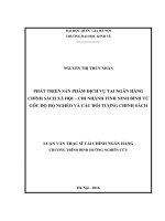 Phát triển sản phẩm dịch vụ tại ngân hàng chính sách xã hội   chi nhánh tỉnh ninh bình từ góc độ hộ nghèo và các đối tượng chính sách 