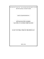 Đãi ngộ người lao động tại Công ty Cổ phần Thiết bị Việt (LV thạc sĩ)