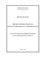 Hiệu quả sử dụng tài sản tại công ty cổ phần đầu tư và thương mại TNG 