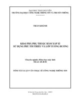Khai phá phụ thuộc hàm xấp xỉ sử dụng phủ tối thiểu và lớp tương đương 
