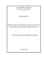 Đánh giá chất lượng dịch vụ ngân hàng bán lẻ tại ngân hàng TMCP công thương việt nam 