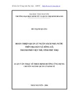 Hoàn thiện quản lý ngân sách nhà nước trên địa bàn xã Sông Lô, thành phố Việt Trì, tỉnh Phú Thọ (LV thạc sĩ)