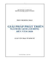 Giải Pháp Phát Triển Ngành Du Lịch Lâm Đồng đến Năm 2020.PDF
