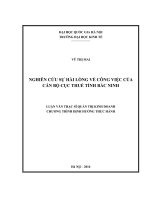 Nghiên cứu sự hài lòng về công việc của cán bộ cục thuế tỉnh bắc ninh 