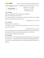 Đề thi học kì 1 môn Ngữ văn lớp 6 Phòng GDĐT Bình Giang, Hải Dương năm học 2015  2016 