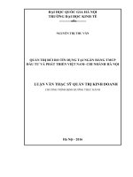 Quản trị rủi ro tín dụng tại ngân hàng TMCP đầu tư và phát triển việt nam   chi nhánh hà nội 