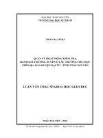 Quản lý hoạt động kiểm tra, đánh giá thường xuyên ở các trường tiểu học trên địa bàn huyện đại từ   tỉnh thái nguyên