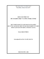 Phát triển kinh tế xanh nhằm giảm nghèo bền vững tại huyện miền núi Bắc Bộ (nghiên cứu điển hình tại huyện Sơn Động, tỉnh Bắc Giang) (TT NCKH)