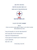 NÂNG CAO CHẤT LƯỢNG DỊCH vụ PHỤC vụ ăn UỐNG tại NHÀ HÀNG KHÁCH sạn tâm