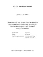 ảnh hưởng của việc bổ sung tanin từ phụ phẩm chè xanh đến sinh trưởng, hiệu quả sử dụng thức ăn và mức độ phát thải khí mêtan từ dạ cỏ của bò thịt 