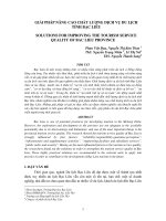 Đề tài Giải pháp nâng cao chất lượng dịch vụ du lịch tỉnh Bạc Liêu