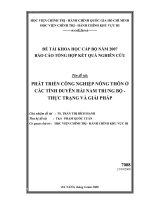Đề tài NCKH cấp Bộ năm 2007 Phát triển công nghiệp nông thôn ở các tỉnh Duyên hải Nam Trung bộ - thực trạng và giải pháp