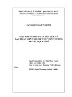 MỘT SỐ PHƯƠNG PHÁP TỔ CHỨC VÀ  BẢO QUẢN VỐN TÀI LIỆU THƯ VIỆN TRƯỜNG TRUNG HỌC CƠ SỞ