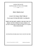 Thiết kế bộ điều khiển cho hệ truyền động tuyến tính sử dụng động cơ tuyến tính kích thích vĩnh cửu dạng Polysolenoid (LV thạc sĩ)