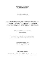 Đánh giá hiện trạng và công tác quản lý môi trường tại một số xí nghiệp của nhà máy sản xuất quốc phòng z131