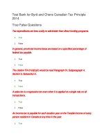 Test bank for byrd and chens canadian tax principle 2014 