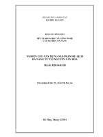 Đề tài khoa học và công nghệ cấp Đại học Đà Nẵng Nghiên cứu xây dựng sản phẩm du lịch Đà Nẵng từ tài nguyên văn hóa