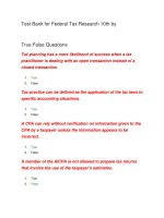 Test bank for federal tax research 10th by 