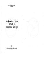Luyện siêu kĩ năng chuyên đề nghị luận văn học p1
